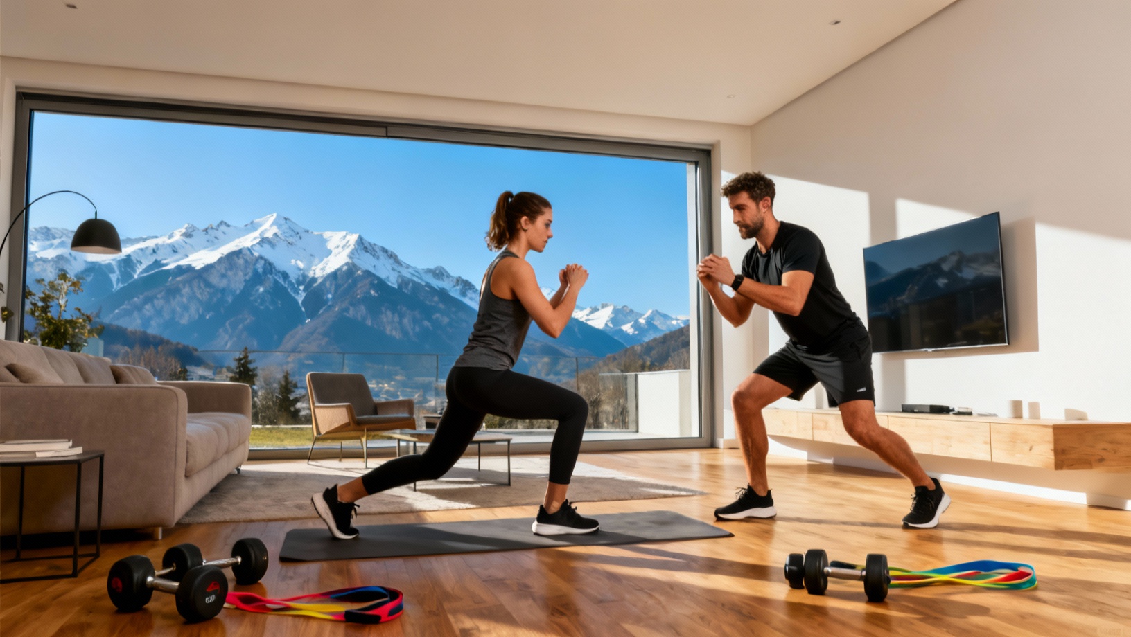 Coach sportif professionnel à Grenoble accompagnant un client lors d'une séance de sport